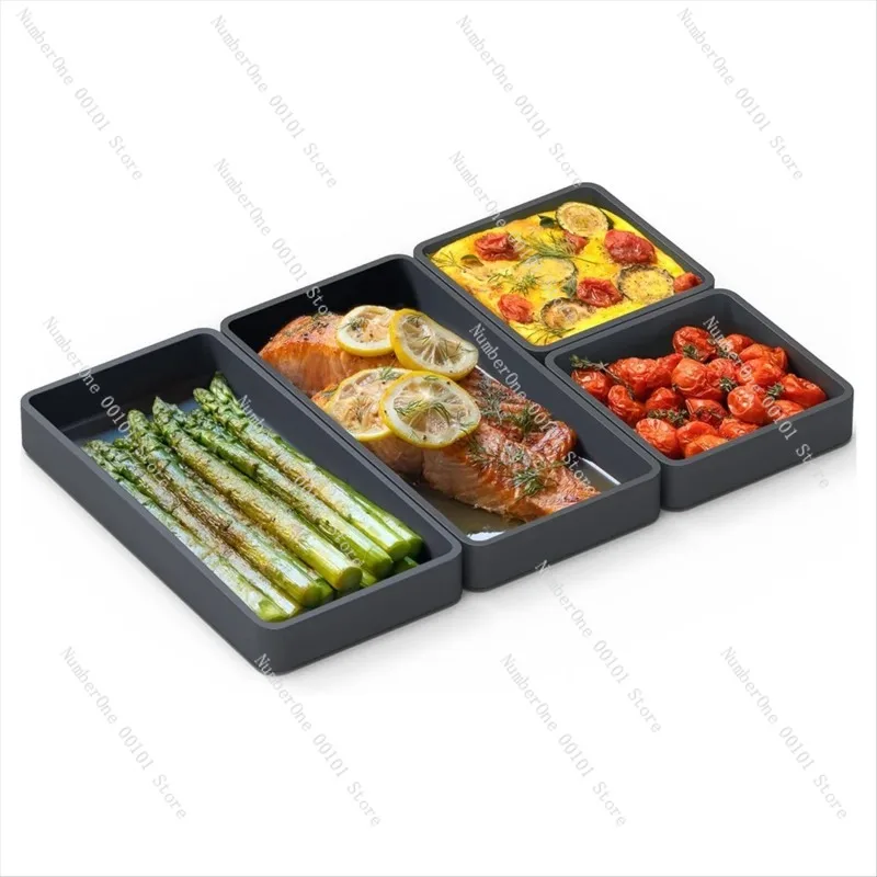 Y92A Sheet Pan Dividers Nonstick Silicone, Oven Microwave Dishwasher Safe, Meal Prep Cooking Tray