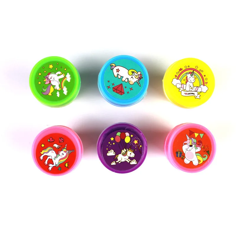 24 pz/set Set di timbri Infantil unicorno autoinchiostrante