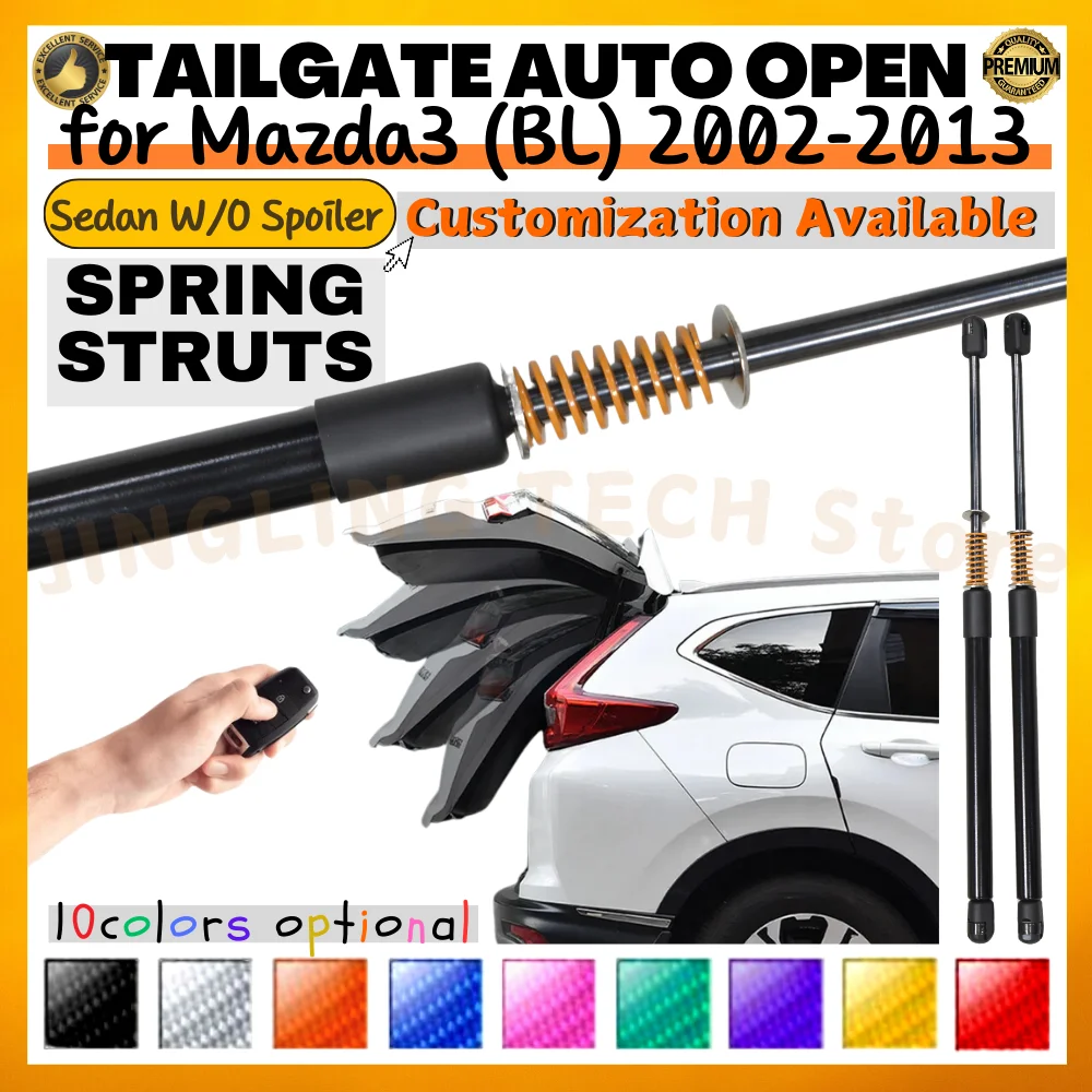 

Qty(2) Trunk Struts with Spring for Mazda3 (BL) Sedan Without Spoiler 2008-2013 Rear Tailgate Boot Lift Supports Shock Absorbers