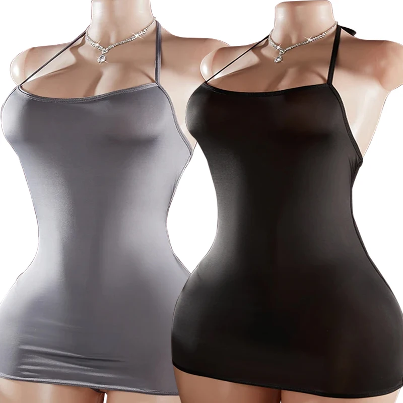 A Set Of Halter Nightgowns Summer Night Dress Hot Sales Thong/Pajama Sets V-Neck Sleeveless Sleeping Clothes Pure Lace Bedgown