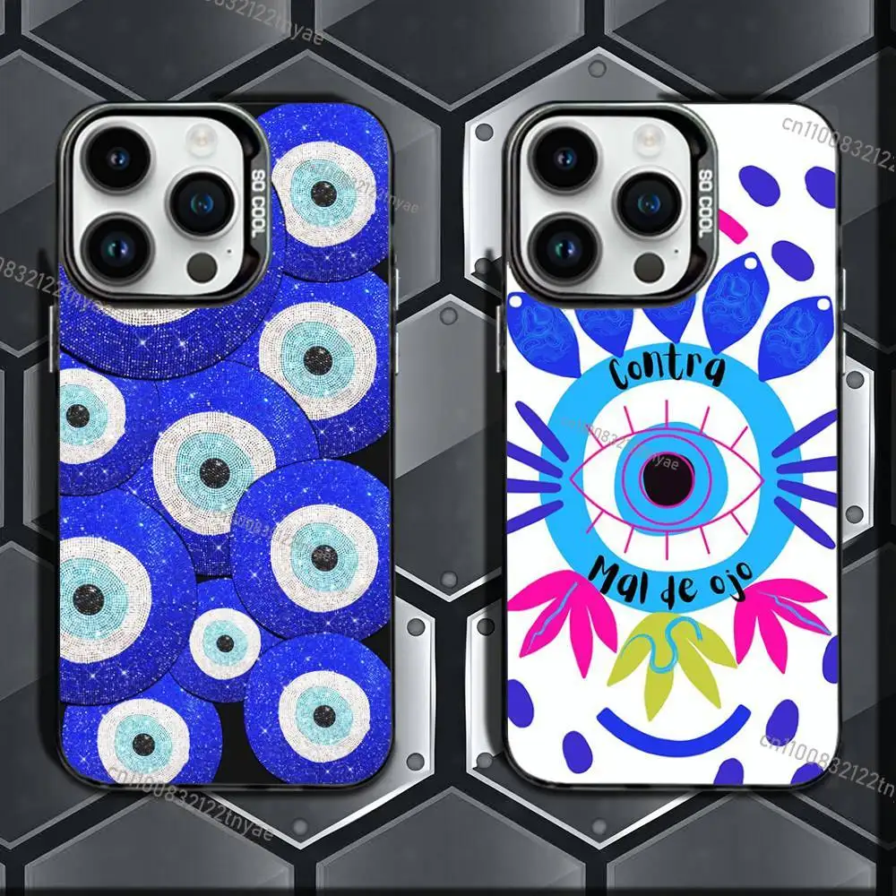 

Turkish Lucky Blue Evil Eye Abstract Phone Case For iPhone 17,16,15,14,13,12,11 Pro Max Plus Colorful Gradient Soft Black Cover