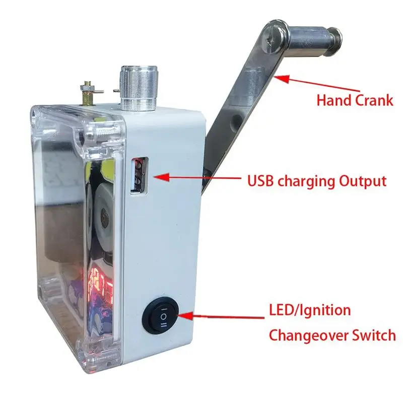 Hand Generator USB Charging Portable DIY Camping Equipment Outdoor Accessories Emergency Tool