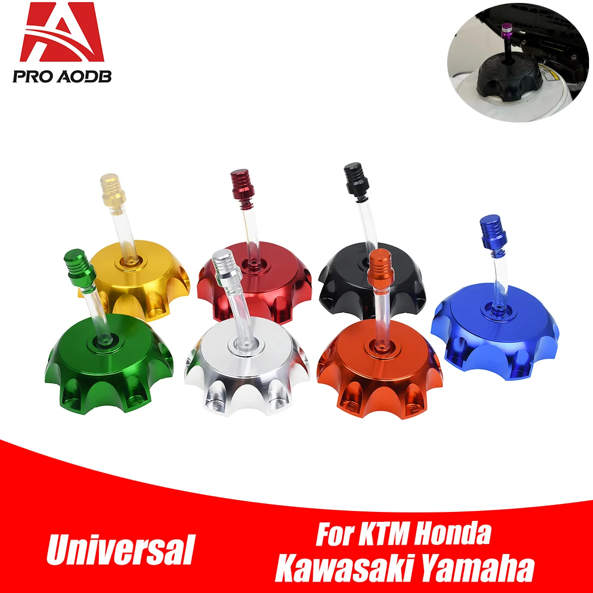 Universal 50mm CNC Aluminum Racing Gas Fuel Tank Cap With Vent Cap For Yamaha Kawasaki Honda KTM Suzuki Motorcycle Dirt Bike ATV