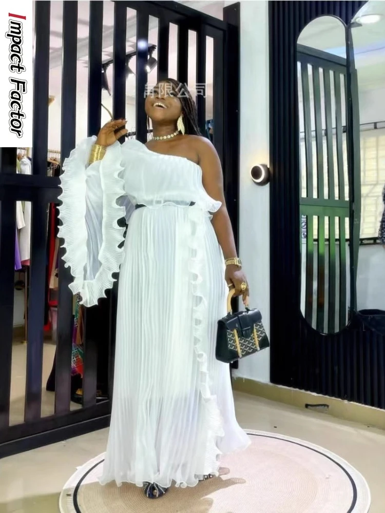 Miyake Haute Couture Прямая поставка Плиссированное модное дизайнерское однотонное платье Элегантное свободное платье из органзы Женская одежда