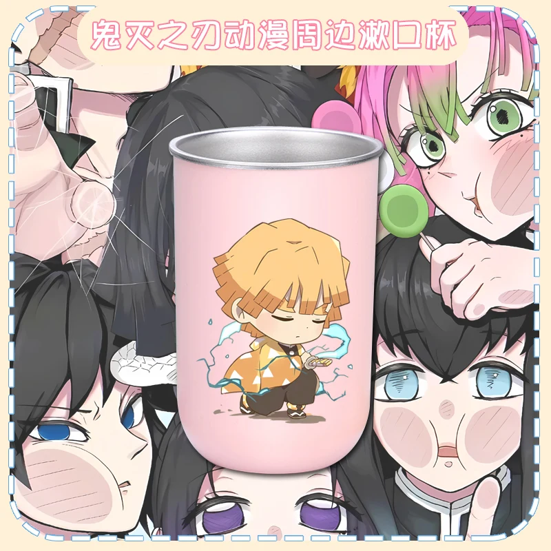 شيطان القاتل كيميتسو نو يابا كوب ماء من الفولاذ المقاوم للصدأ فرشاة الأسنان الزجاج الفم شطف كوب أنيمي هدية #3