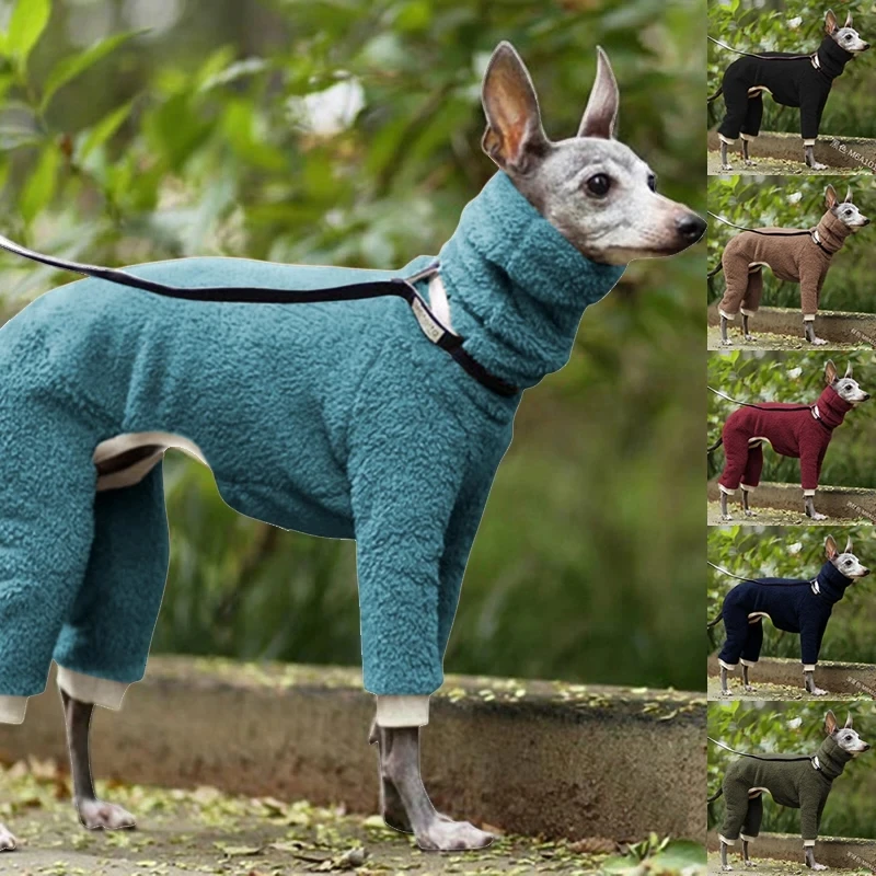 

Warm Fleece Overalls for Dogs Dog Clothes Long Neck Collar Jacket for Large Dogs Alaskan Jumpsuit Romper Malamut 8 Colors Winter