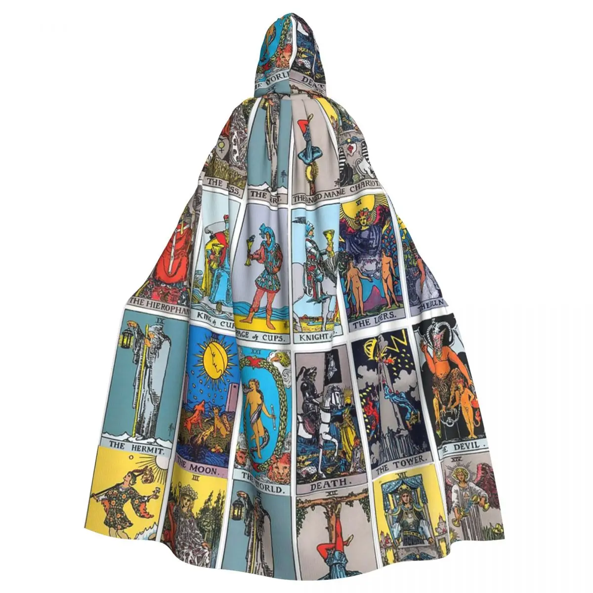 

Tarot Cards Long Hooded Cloak Witch Medieval Costume Cosplay Cape HalloweenCoat Adult Unisex