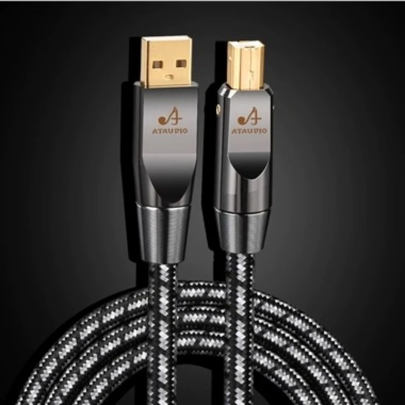 

USB Audiophile Audio Cable Single Crystal Copper A to B Computer Sound Card DAC Decoder USB Cable