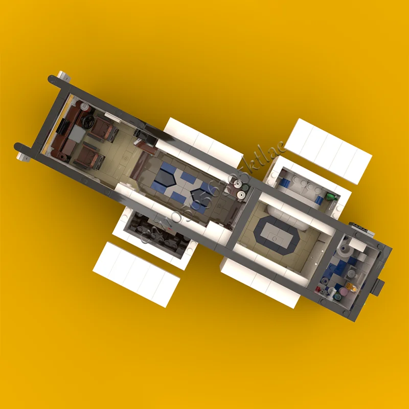 1369 PCS MOC Luxury Motorhome with Slide Outs Minifig Scale Model Architecture Building Block Diy Kids Assembly Bricks Toys Gift