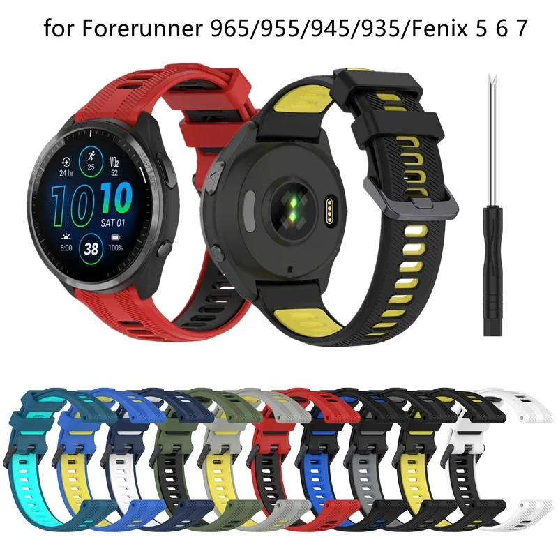 Silicone Strap For Garmin Forerunner 965 955 945 935 Approach S62 S60 Instinct 2 Epix Gen 2 Band Fenix 7 5 6 Pro instinct 2 Belt