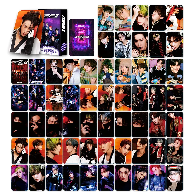 92pcs/set KPOP ATEEZ Lomo Cards Photo Album Stickers HD Double Sided High Quality Photocard JongHo Yunho YEOSANG San Fans Gift