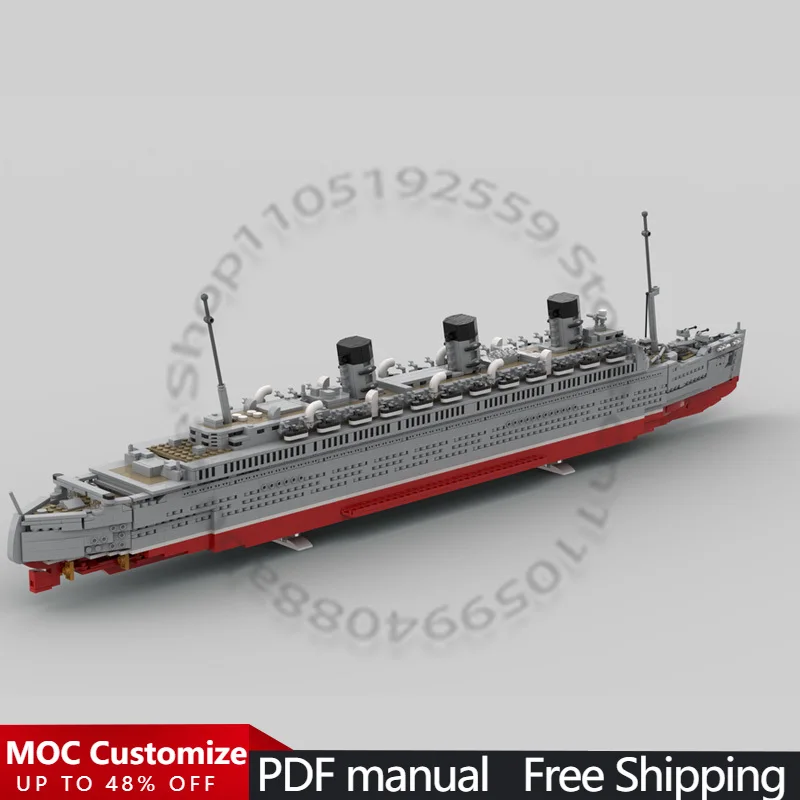 3657 PCS War series RMS Queen Mary  MOC Customize Modular Building Block Brick Design Simple Model DIY Boy Toy Birthday Gift