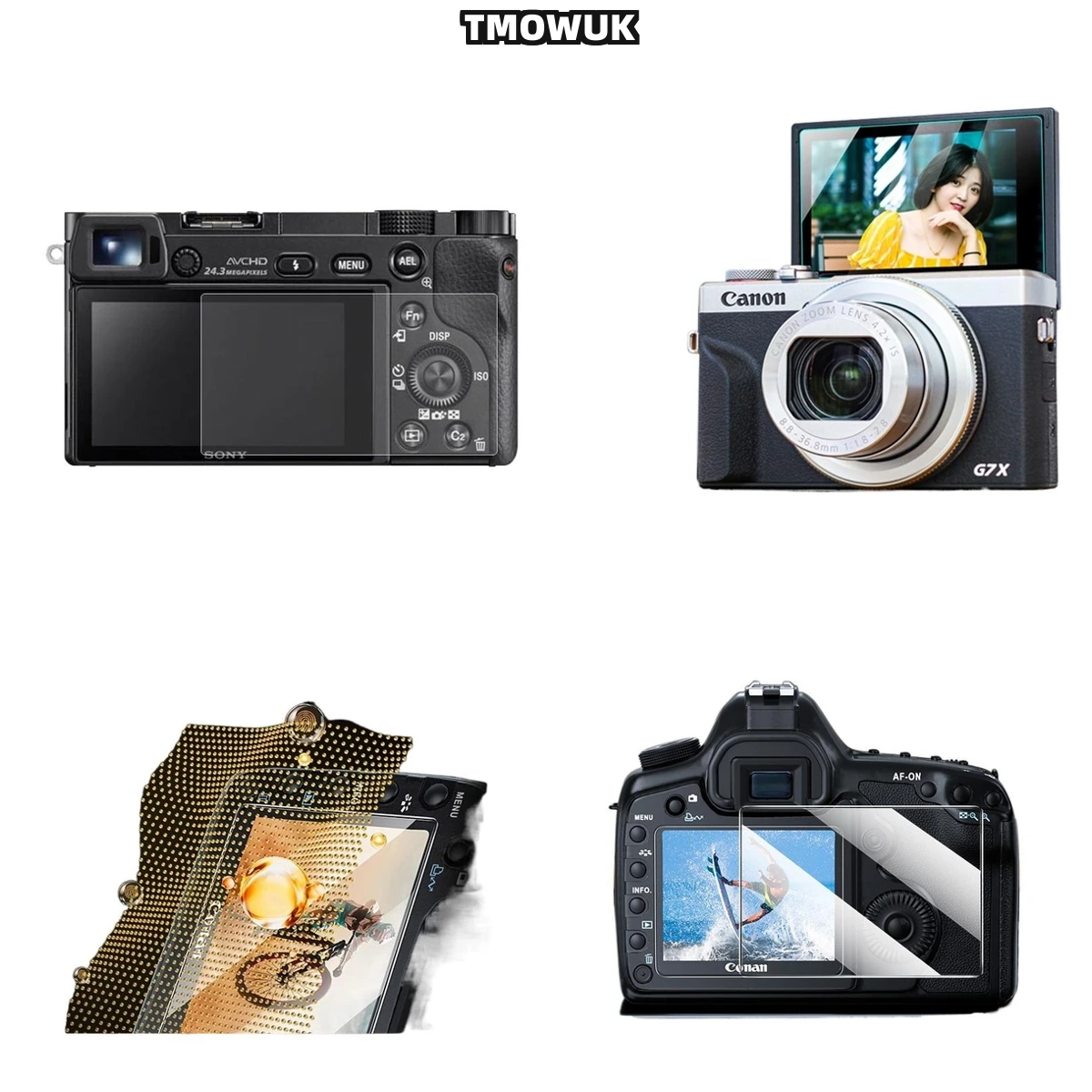 

For Canon G7X3 850D M200 Tempered Glass Film 9H Hardness Anti-Scratch HD Clear Screen Protector Guard