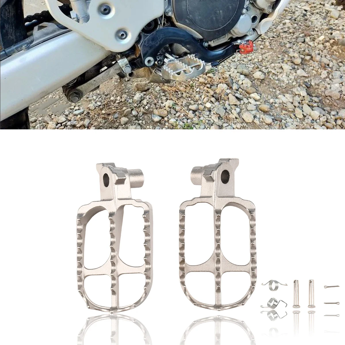 Motorcycle Stainless Steel Footrest Footpeg Pedals For YAMAHA YZ 65 85 125 250 250F 450F 125X 250X 250FX 450FX WR250F WR450F