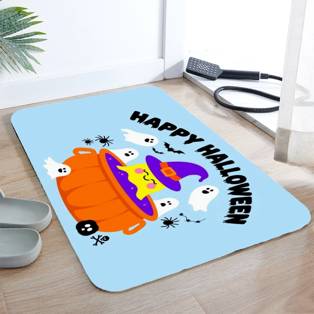 

VIKAMA Halloween Diatomite Water-Absorbent Floor Mats Bathroom Non-Slip Foot Mats Shower Room Dirt-Resistant Floor Mats