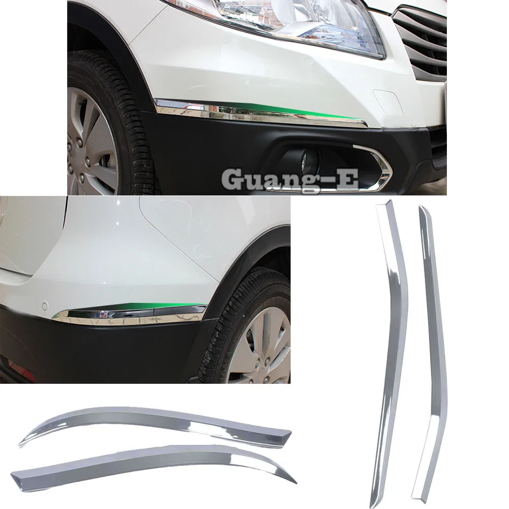 For Suzuki S-Cross Scross SX4 2014 2015 2016 2017 Front Rear Back Bumper Corner Protection Trim Frame Edge Board ABS Chrome Part