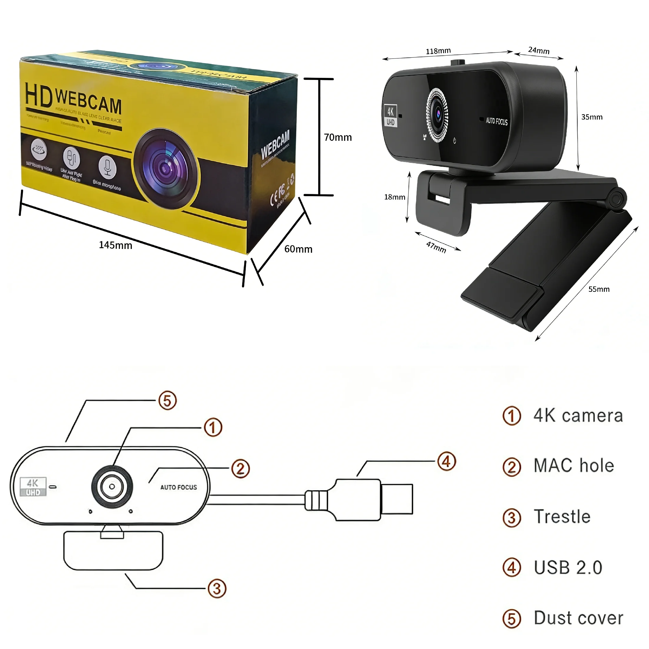 Kamera internetowa 4K do kompu – Contact Pickup Mic recenzja i cena