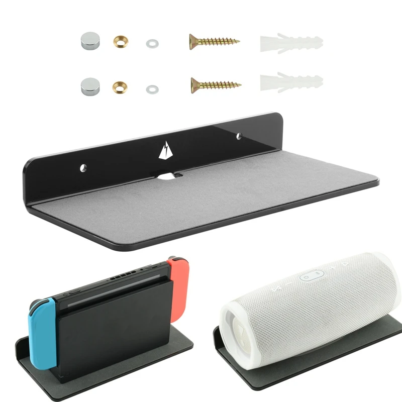 Wall Shelf Speaker Stand, Acrylic Wall Mount Display Shelf For Bluetooth Speaker, Webcam, Cell Phones, Toy