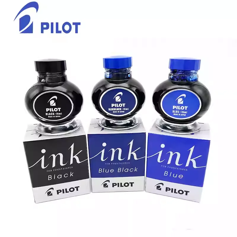 

Pilot Japan Ink70 Pigment Fountain Pen Ink 70ml Glass Bottle - Non-Carbon, Waterproof, No Clogging