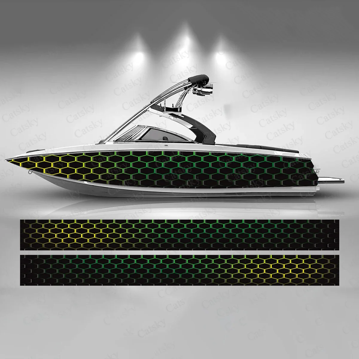 

Abstract Hexagon Colorful Mysterious Beautiful Boat Sticker Vinyl Ship Pontoon Deck Boat Fishing Decorative Pontoon Boats Decal