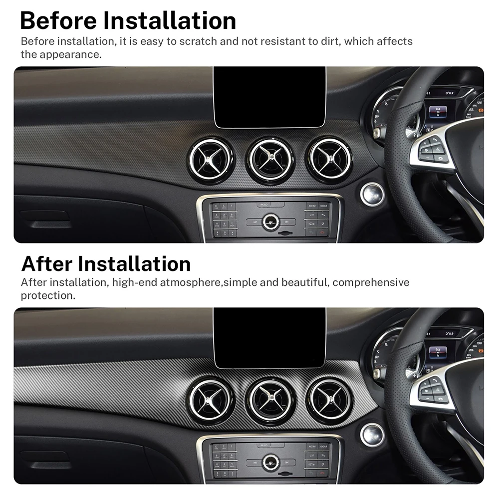 

RHD Car Center Dashboard Air Condition Outlet Panel Trim Cover for Mercedes Benz W176 CLA C117 GLA X156 2013-2018