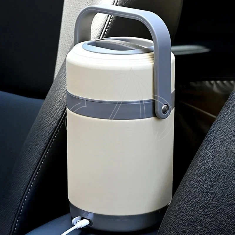 USB Electric Heated Lunch Box Stainless Steel Food Warmer Bento Box Container Thermal Lunch Box for Office School