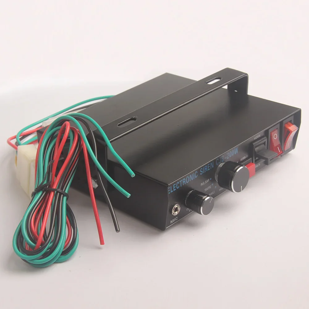 200W  8 Tone Loud Car Warning Alarm Police Siren Horn Speaker Auto Horn 12V PA MIC System For Car Truck Van Horns