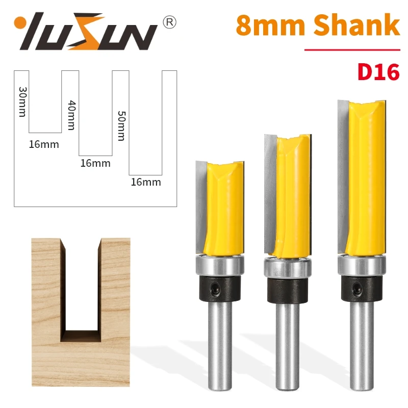 

YUSUN 8MM Shank D16 Pattern Bit Router Bit Woodworking Milling Cutter For Wood Bit Face Mill Carbide Cutter End Mill