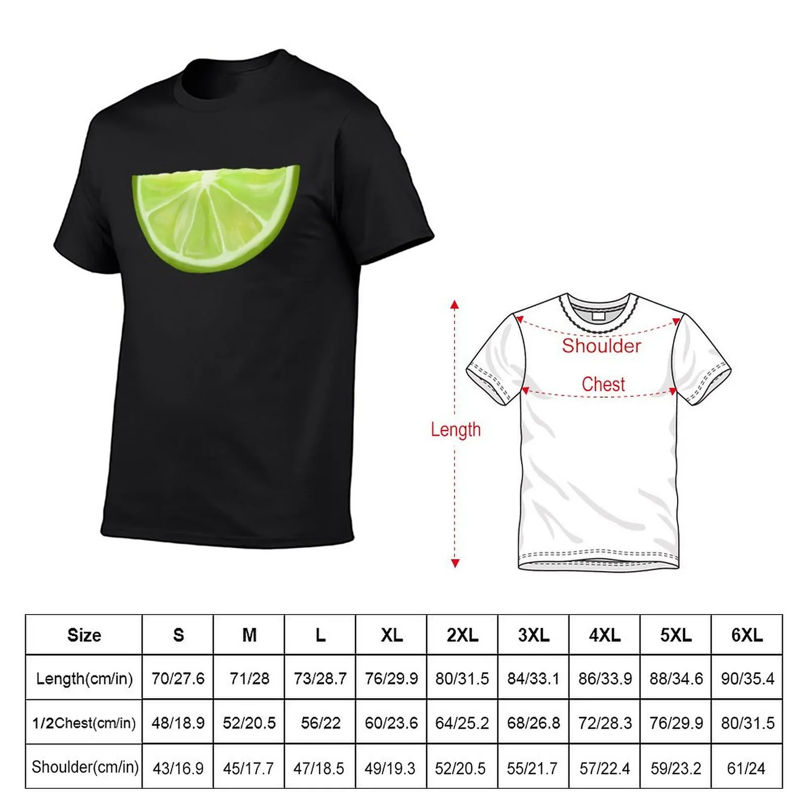 Green Watercolor Juicy Lime Slice T-shirt anime clothes summer top plus size tops mens clothing