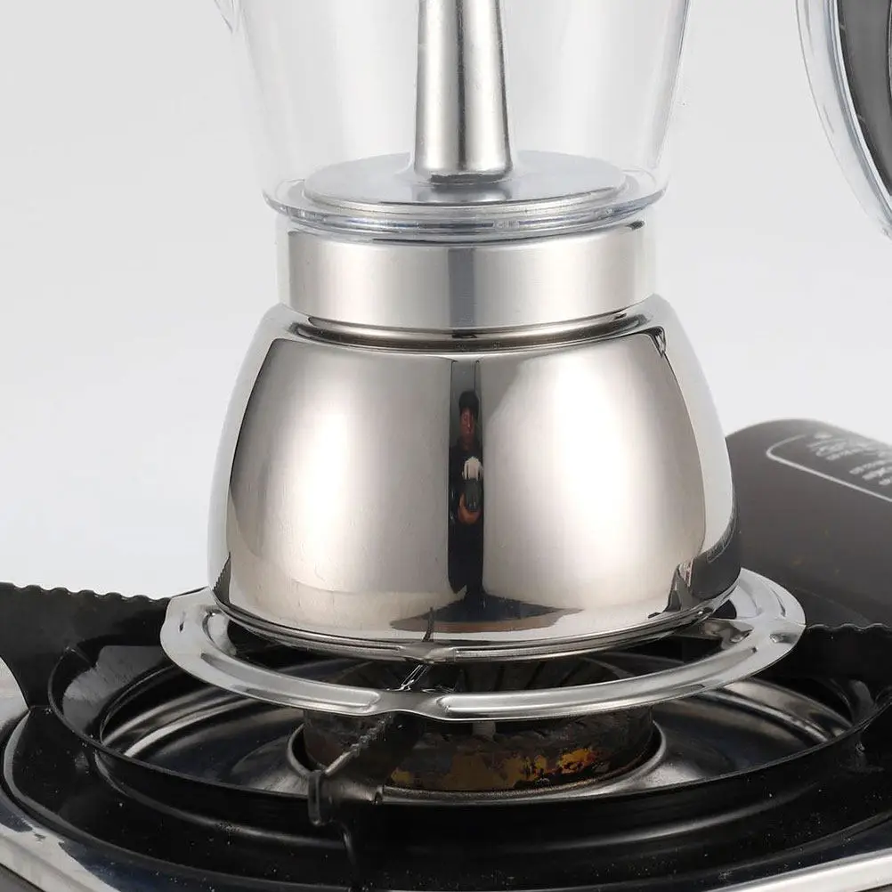 Thickened Stainless Steel Mocha Pot Stand Coffee Pot Fixing Rack Gas Stove Robust Kitchen Gadget for Small Cooking - view 5