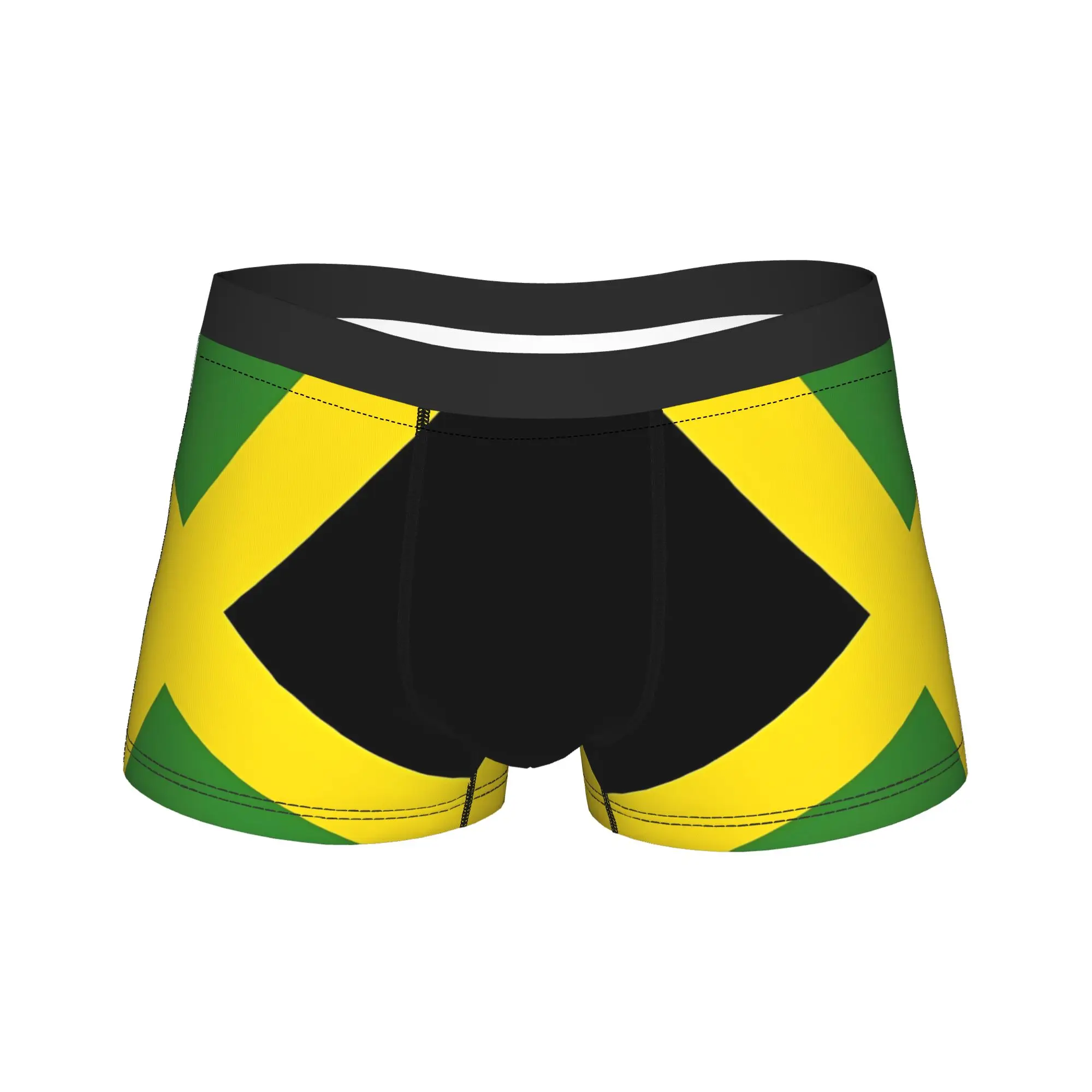 

Нижнее белье с ямайским флагом Kingston, забавные трусы-боксеры для мужчин, боксерские шорты больших размеров с карманом