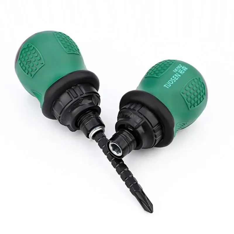 Dual Head Ratchet Screwdriver Set Practical Screwdriver Head Combination Magnetic Telescopic Screwdriver for Industry