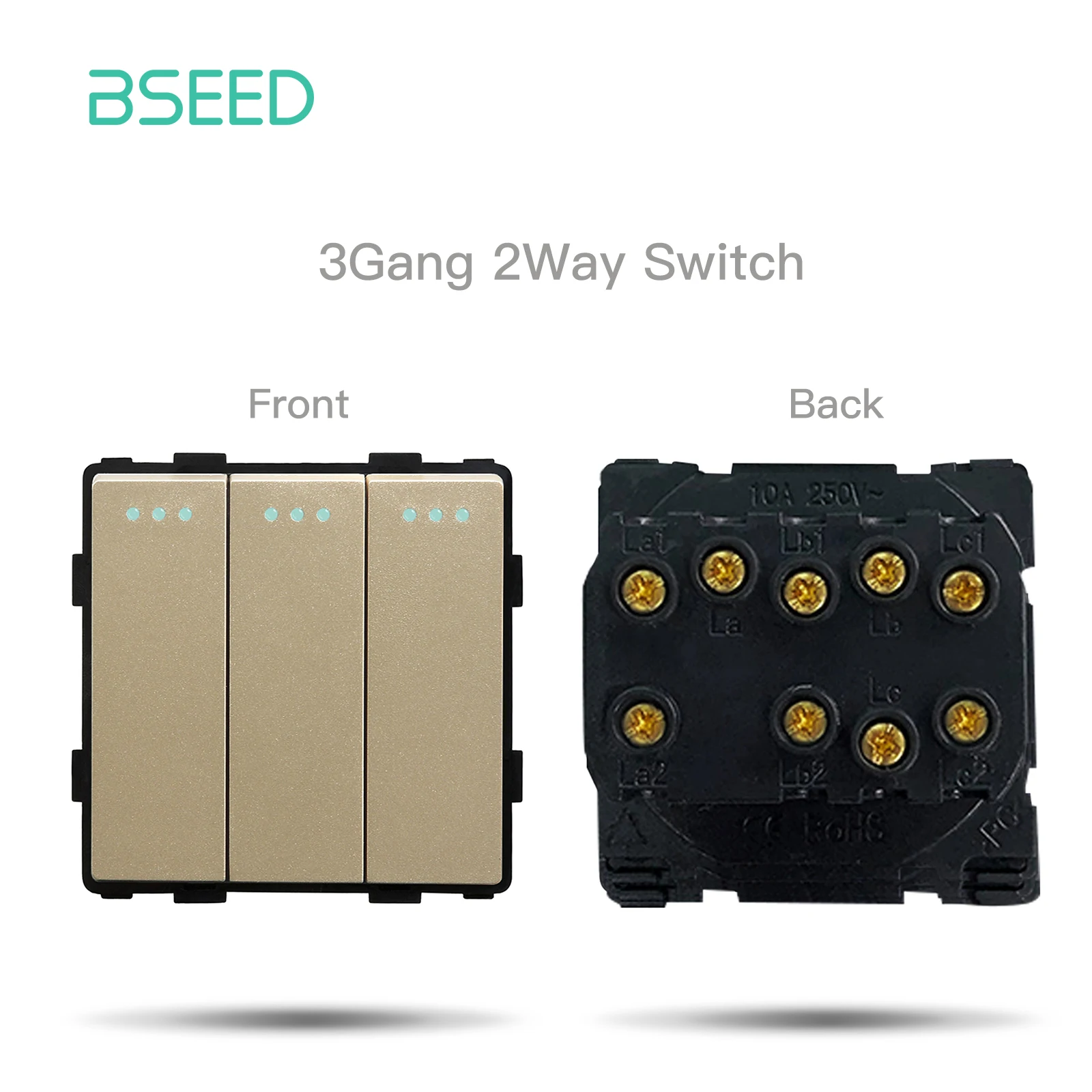 Zaad Mechanische Knop Schakelaar 1/2/3Gang 1/2way Usb Type-C Lading Poort Stopcontact Diy Functie Deel Kunststof Frame Alleen