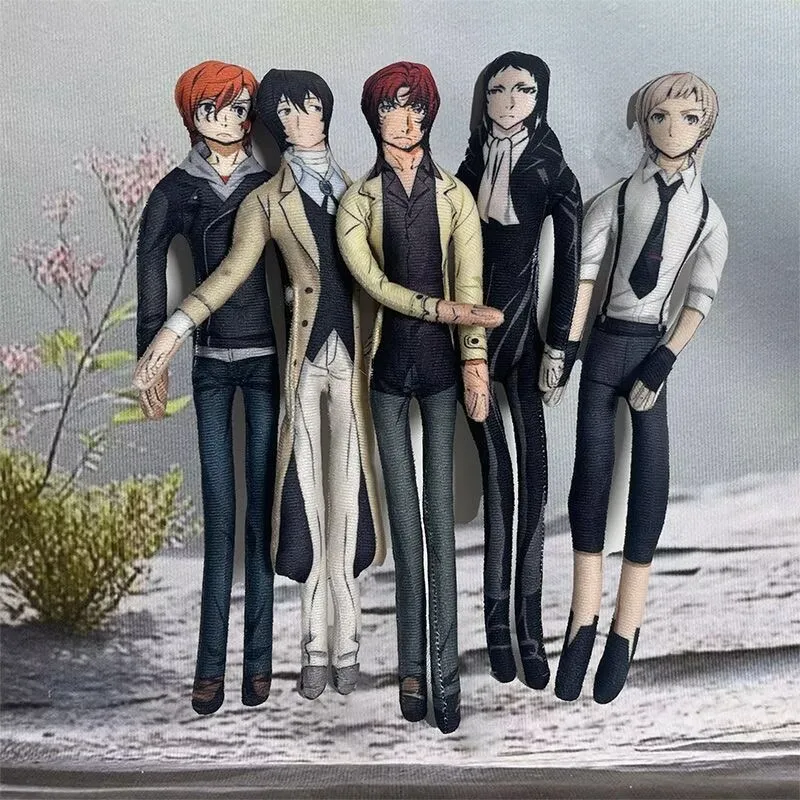 28cm New Anime Bungo Stray Dogs Dazai Osamu Nakajima Atsushi Nakahara Chuuya Cosplay Doll Abstract Joint Mobility Stuffed Dolls