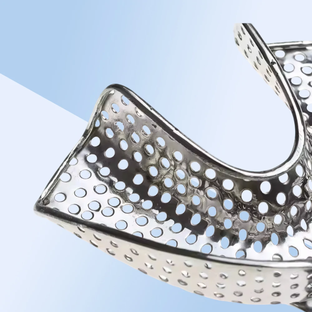 Stainless Steel Dental Impression Tray Autoclavable Teeth Tray for Dentist Use in Prosthodontics and Restorative Procedures