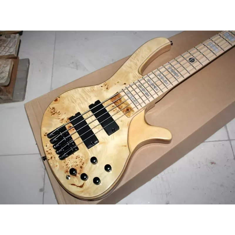 Flyoung Natural Wood Color 5-strunowa gitara basowa elektryczna Profesjonalna gitara basowa Bajo Electrico