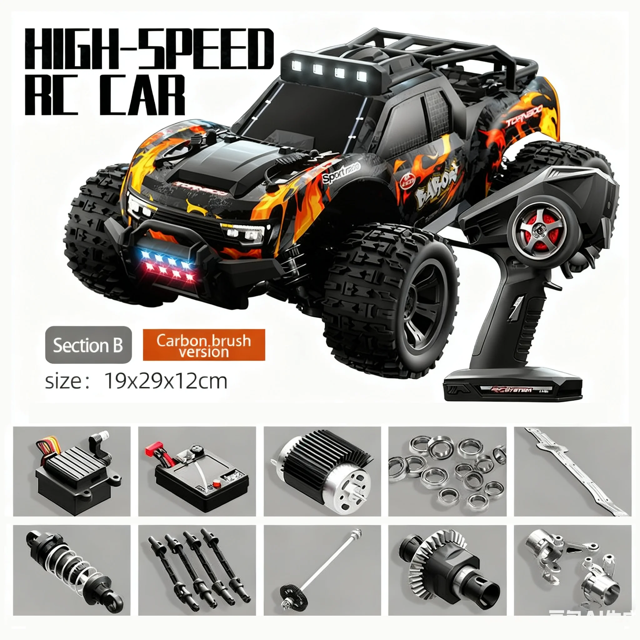 

JJRC RC Car Off-road 1/18 4WD Racing Drift High-speed Remote Control Climbing Car LED Lights Shock-Absorbing Vehicle Toy