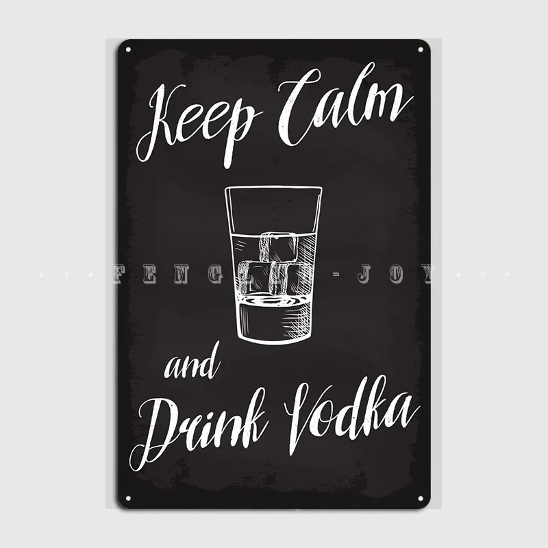 Keep Calm And Drink Vodka Poster Metal Plaque Club Mural Classic Garage Decoration Tin Sign Posters