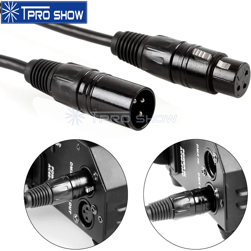 Imagem -02 - Metro Cabo Dmx Pinos Metal Xlr Conector Dmx 512 Linha de Sinal para Movendo a Cabeça Luz Led Par dj Máquinas Profissional 10 Peças Lote