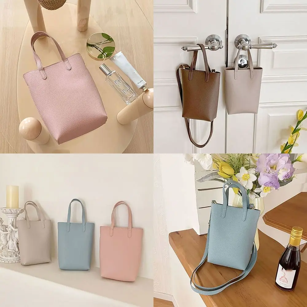 Durable PU Leather Crossbody Bag Large Capacity Korean Style Shoulder Bags Multifunctional Solid Color Phone Bag Women Lady