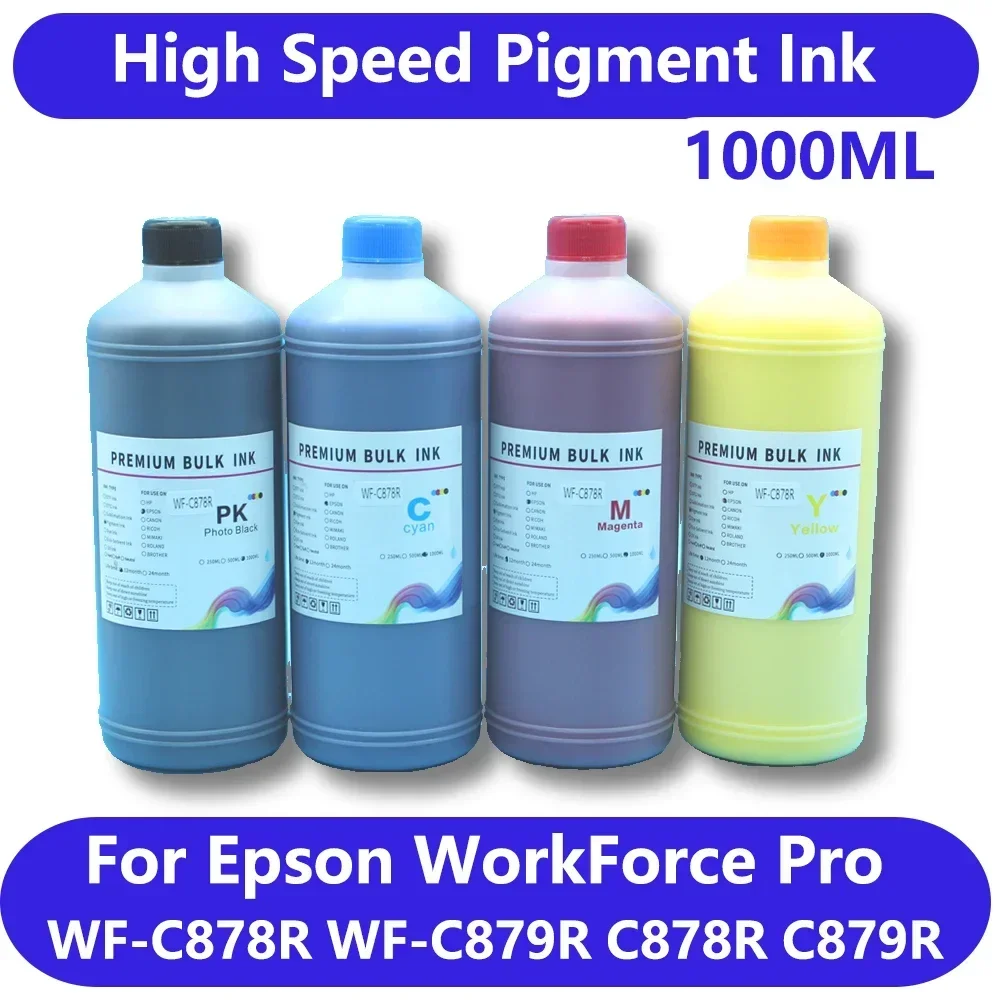 1000ML szybki atrament pigmentowy do Epson WorkForce WF-C878R WF-C879R C878R C879R 1000ML T05A1 T05A2 T05A3 T05A4 atrament do drukarki