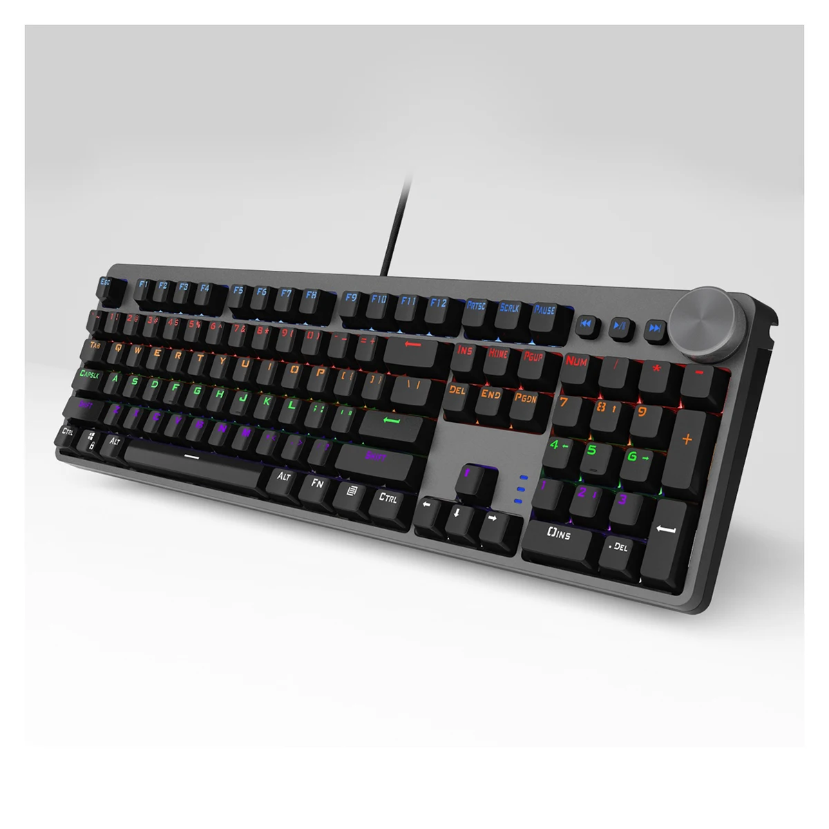

Game Mechanical Keyboard, Russian/Spanish/French/US Layout 104-Key Wired LED Backlight, Professional Gaming Keyboard。Gray-Black