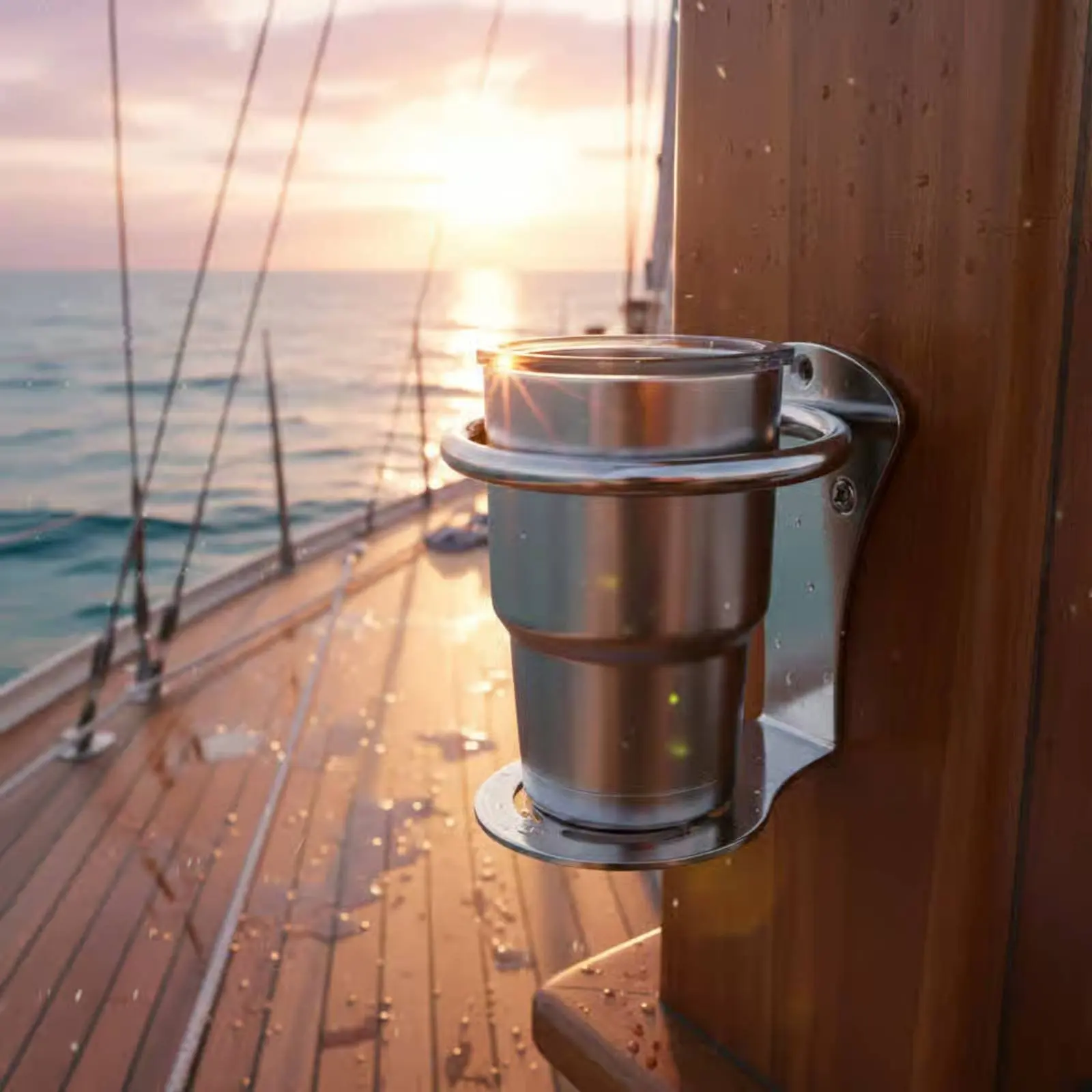 Stainless Steel Cup Holder Long-Lasting Boat Cup Holder Vehicle Accessory Corrosion Resistant Marine Gear Easy to Clean