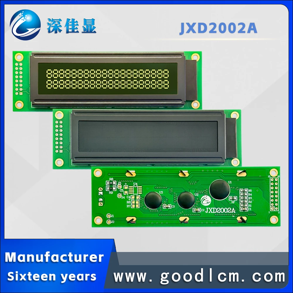 2002A Karakter Lcd Display Module 20 * 02lcm Lcd Module HD44780 Of ST7066 Drive Va Zwarte Achtergrond Groen Tekens