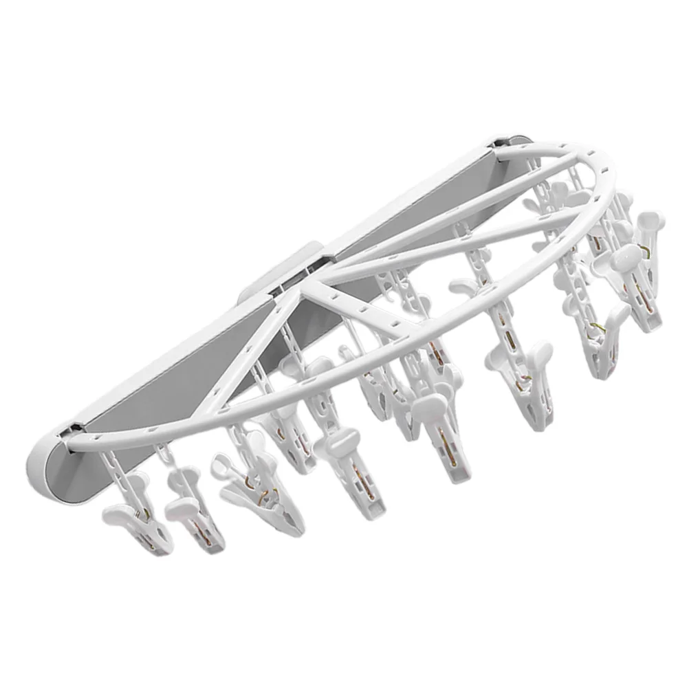 

Portable Laundry Drying Rack Round Folding Sock Hanger Racks with Clips Stainless Steel Socks Clothes Hangers Grey Child