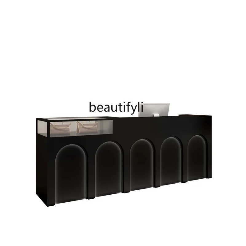 

Simple light luxury clothing store checkout page Nail salon Small bar Beauty salon Jewelry store Reception desk