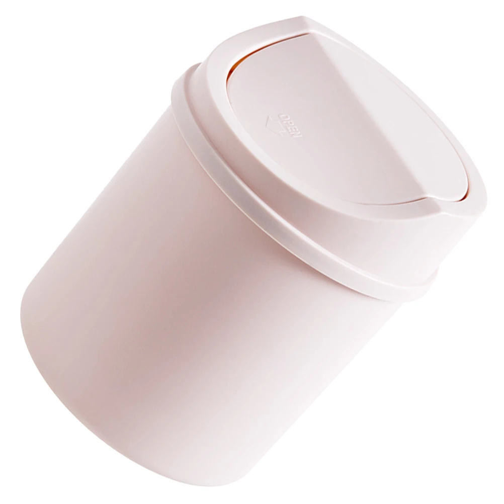 

Mini Trash Can Lid for Desktop Office Bathroom Car Plastic Garbage Bin Waste Paper Tissue Storage Container Sturdy Long