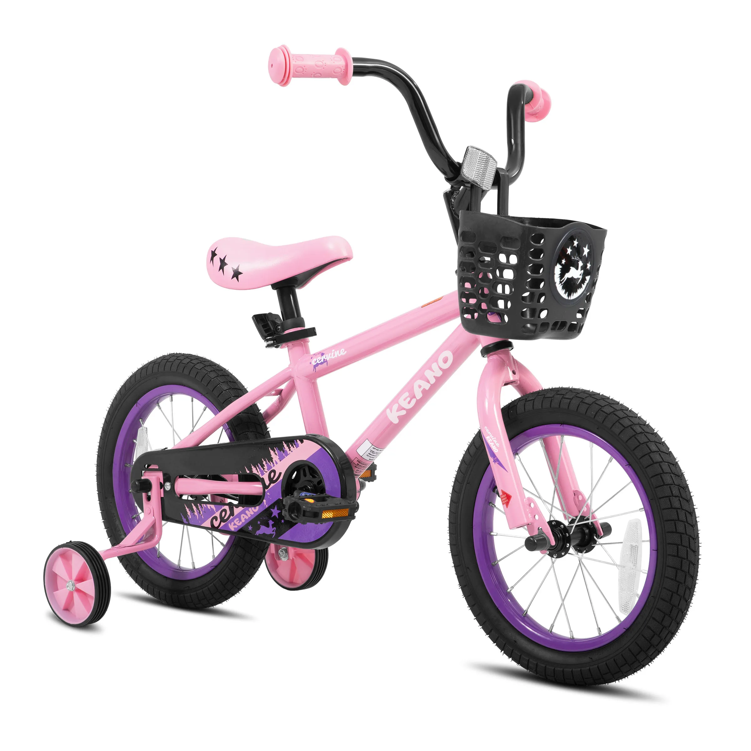 

KEANO 14 16 20 Inch Kids Bike for Girls Ages 3-10 Years, Girls' Bikes with Training Wheels, Chain guard, Basket, Children's Bike
