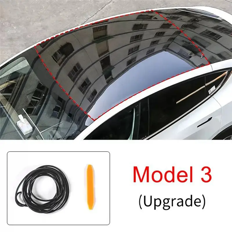 NEW-Roof Sunroof Sealing Strip Black Automotive Supplies For Tesla Model 3 Waterproof And Noise Reduction Tesla Modification view 2