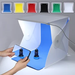 Portable Folding Lightbox Photography LED Light Room Photo Studio Light Tent Soft Box Backdrops Photobox for DSLR Camera